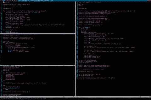 An image of some python scores used during the creation of a remix for Distant Fires Burning